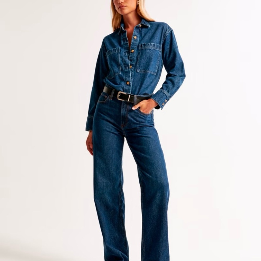 Abercrombie & Fitch High Rise Loose Jeans - Long length